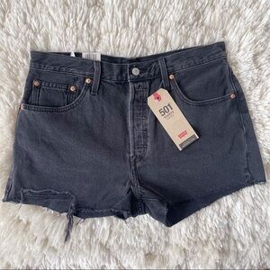 NEW Levi’s Red Tab 501 shorts High Rise Black Distressed Size 32 NWT